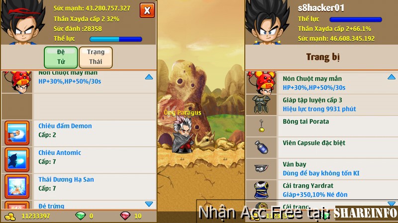 Acc Ngọc Rồng miễn phí