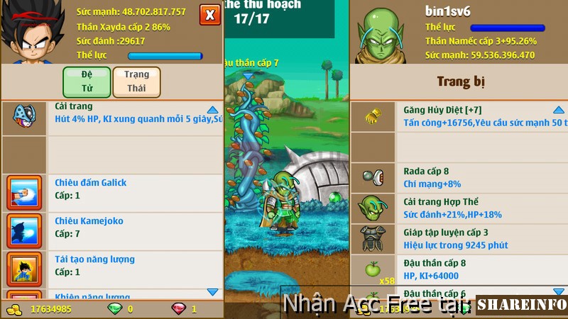 Acc Ngọc Rồng miễn phí