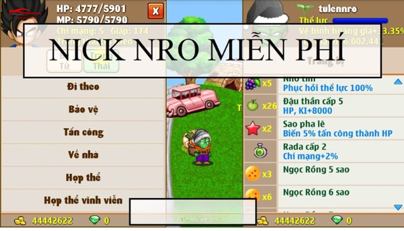 Tặng Acc Nro miễn phí
