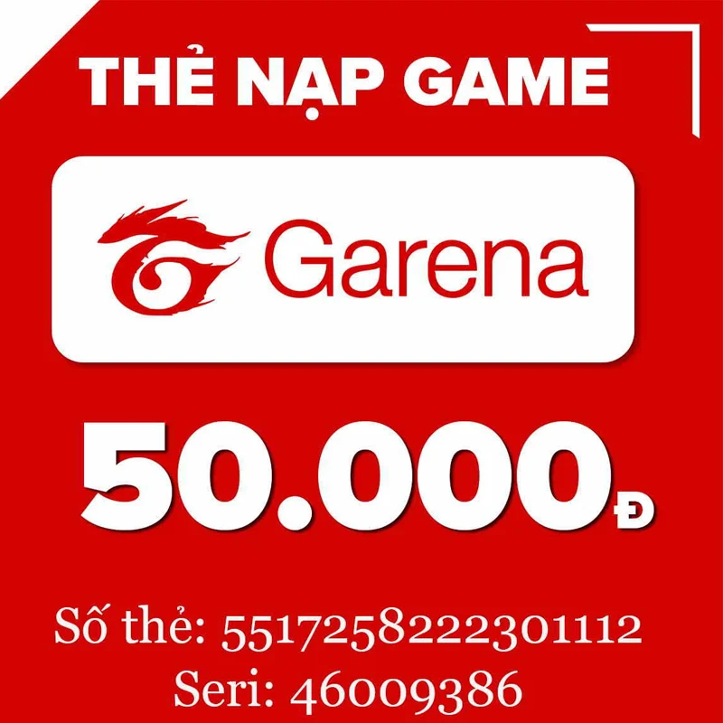 Thẻ nạp garena miễn phí