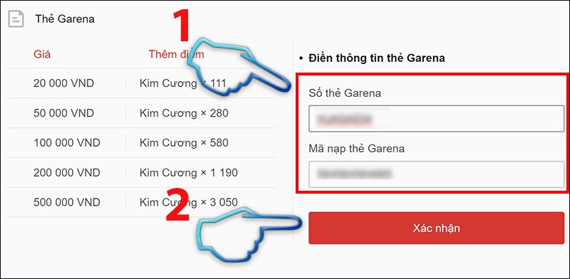 Thẻ nạp garena miễn phí